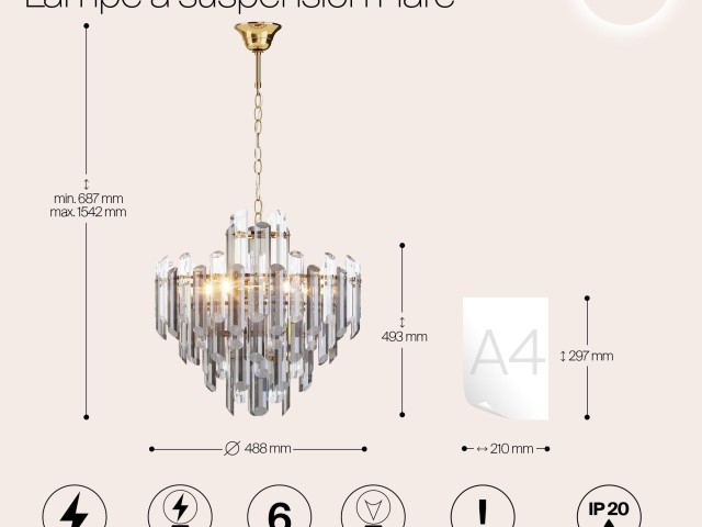 Подвесной светильник Maytoni DIA200PL-06G фото:1