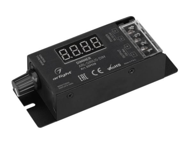 Диммер ARL-SIRIUS-DIM (12-24V, 1x25A, 2.4G) (Arlight, IP20 Металл, 3 года) фото:4