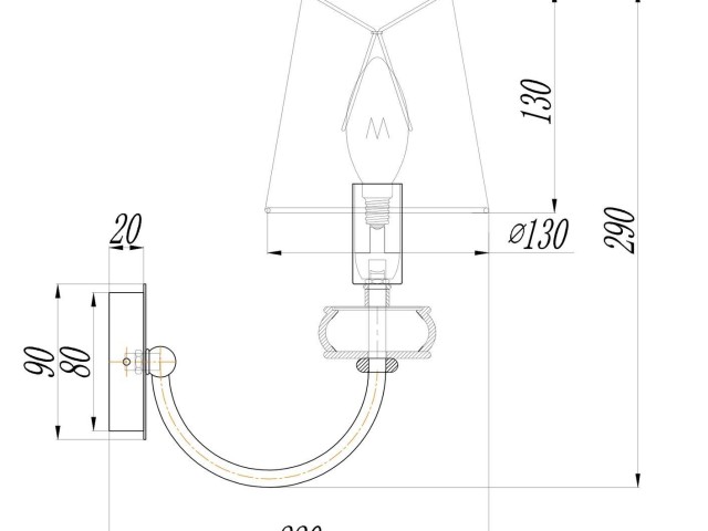 Настенный светильник (бра) Maytoni ARM006WL-01G фото:1