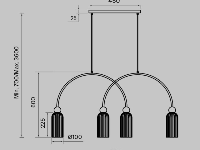 Подвесной светильник Maytoni MOD302PL-04CG фото:8
