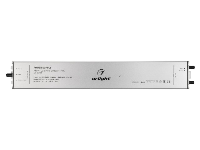 Блок питания ARPV-LG24400-LINEAR-PFC (24V, 16.6A, 400W) (Arlight, IP67 Металл, 5 лет) фото:1