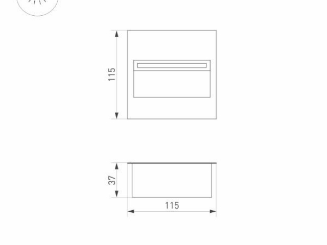 Светильник LTD-TRAIL-S115x115-4W Warm3000 (GR, 70 deg, 230V) (Arlight, IP65 Металл, 3 года) фото:6