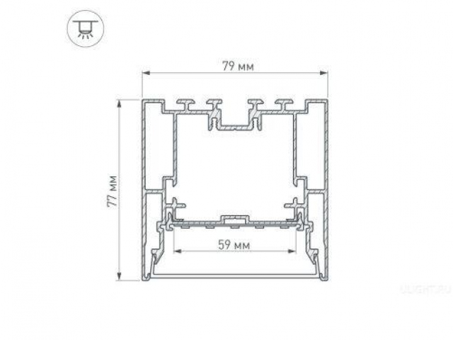 Профиль с экраном S2-LINE-7977-2500 ANOD+OPAL (Arlight, Алюминий) фото:8