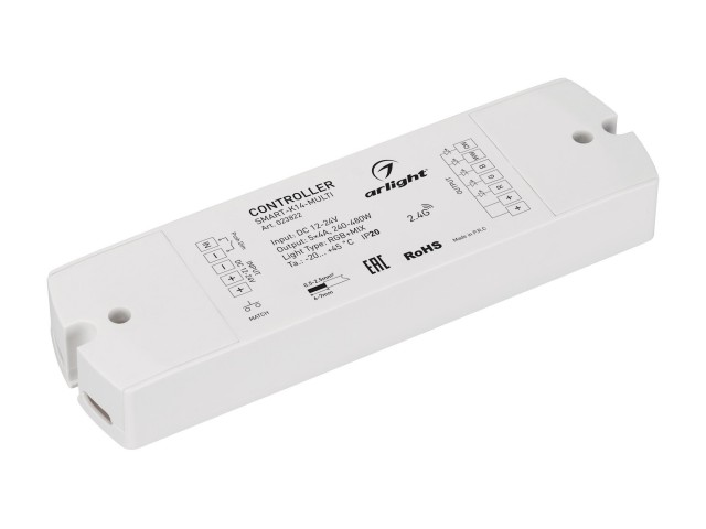 Контроллер SMART-K14-MULTI (12-24V, 5x4A, RGB-MIX, 2.4G) (Arlight, IP20 Пластик, 5 лет) фото:5