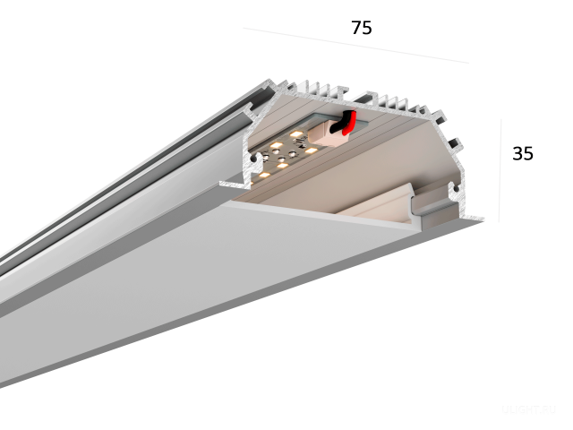 Линейный светильник HOKASU 75/35 IN (Anod/1250mm/LT70 — 3K/28W) фото:3