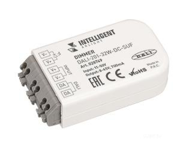 INTELLIGENT ARLIGHT Диммер DALI-201-32W-DC-SUF (8-45V DC, 700mА) (IARL, IP20 Пластик, 3 года) фото:3