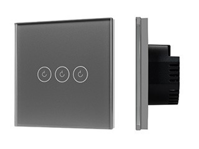 Выключатель сенсорный SWT-OMALI-S03-ZB-GR (250V, 10A, Zigbee) (Arlight, Стекло) фото:2