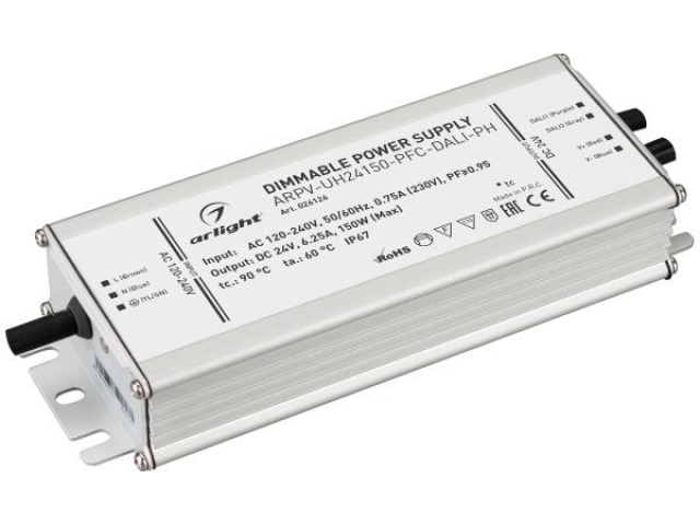 Блок питания ARPV-UH24150-PFC-DALI-PH (24V, 6.3A, 150W) (Arlight, IP67 Металл, 7 лет) фото:5