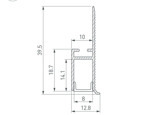 Профиль WALL-FANTOM-BENT-W10-SIDE-2000 ANOD (Arlight, Алюминий) фото:4