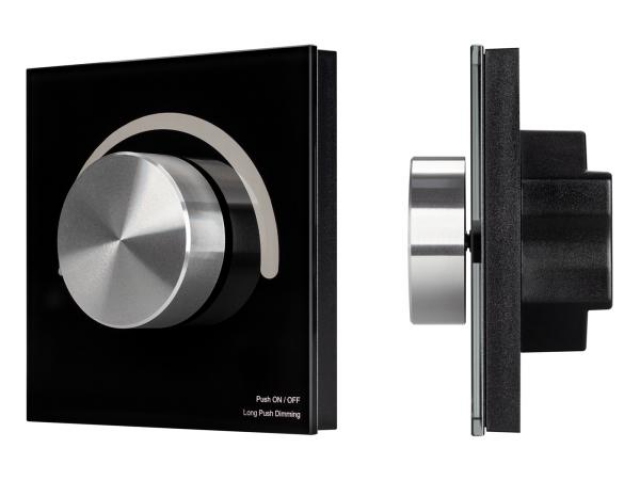 Панель SMART-P99-DIM-G-IN Black (230V, 1.5A, 0/1-10V, Rotary, 2.4G) (Arlight, Стекло) фото:3