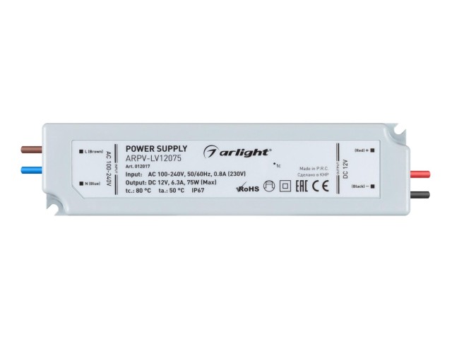 Блок питания ARPV-LV12075 (12V, 6.3A, 75W) (Arlight, IP67 Пластик, 2 года) фото:6