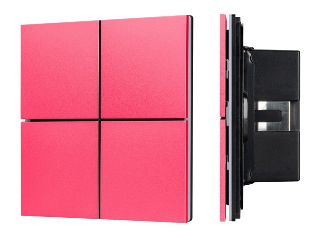 INTELLIGENT ARLIGHT Кнопочная панель KNX-304-23-IN Rose Red (BUS, Frameless) (IARL, IP20 Металл, 2 года) фото:1