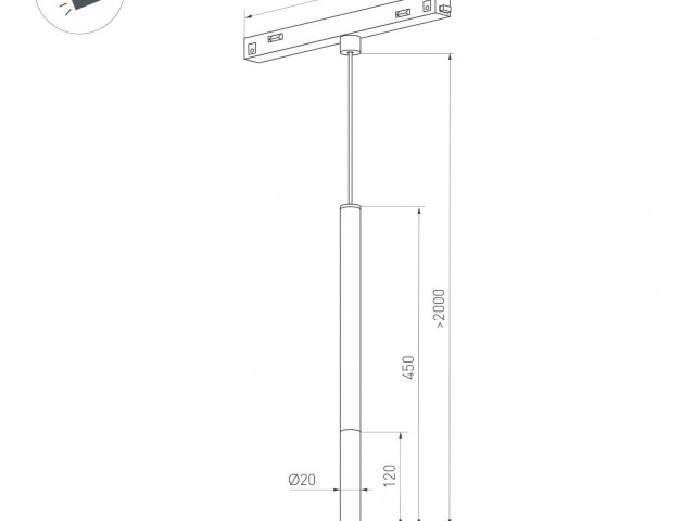 Светильник MAG-ORIENT-STICK-HANG-R20-3W Warm3000 (BK, 180 deg, 48V) (Arlight, IP20 Металл, 5 лет) фото:1