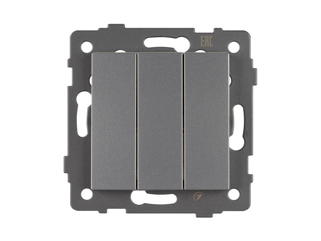 Механизм выключателя трехклавишный непроходной SWT-MK03-PL-GR-V (250V, 10A) (Arlight, -) фото:3