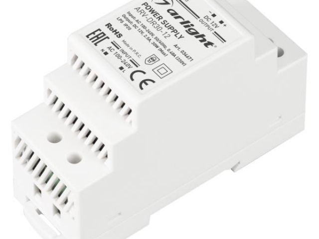 Блок питания ARV-DR30-12 (12V, 2A, 24W) (Arlight, IP20 DIN-рейка) фото:2