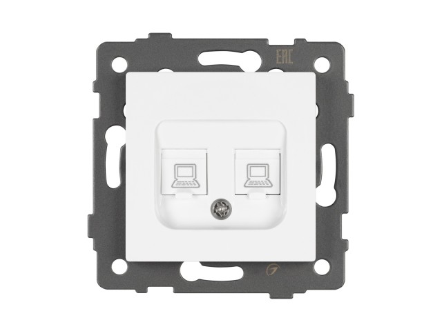 Механизм компьютерной розетки двойной SCT-MPC2-PL-WH-V (RJ-45, CAT6) (Arlight, -) фото:2