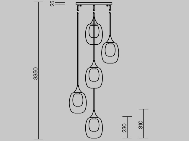 Подвесной светильник Maytoni MOD016PL-05BS фото:1