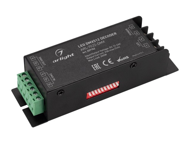 Декодер ARL-7022-DMX (12-24V, 1x25A, DMX512) (Arlight, IP20 Металл, 3 года) фото:12