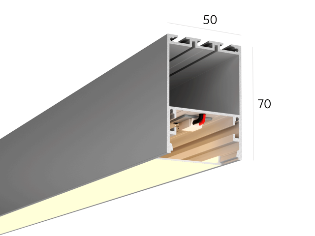 Линейный светильник HOKASU 50/70 noPS (Anod/2500mm/LT70 — 3K/55W) фото:2