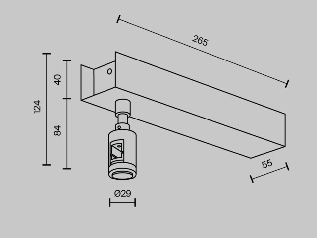 Комплектующие для систем освещения с токоведущими элементами Technical TRA156C-BB1-B фото:1