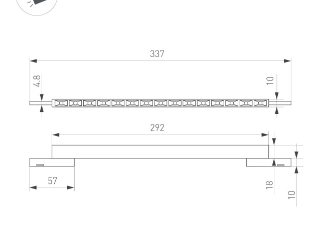 Светильник MAG-MICROCOSM-LASER-L300-15W Warm3000 (BK, 30 deg, 24V) (Arlight, IP20 Металл, 3 года) фото:1