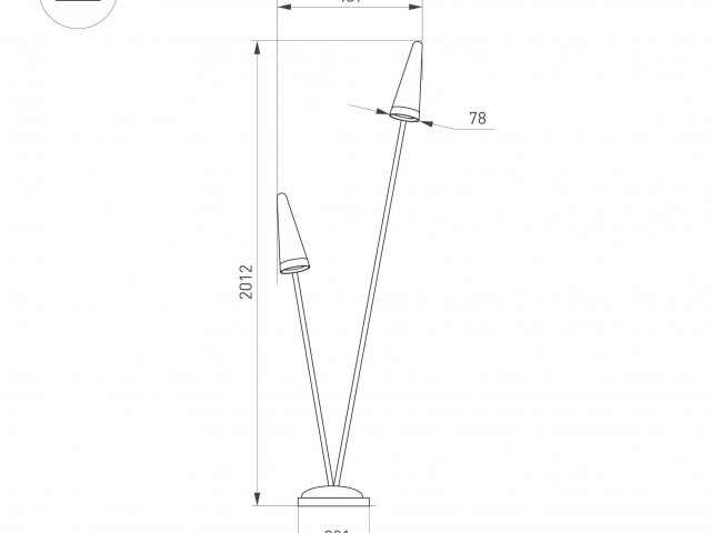 Светильник LGD-CONO-BOLL-H2000-2x7W Warm3000 (DG, 36 deg, 230V) (Arlight, IP65 Металл, 3 года) фото:4