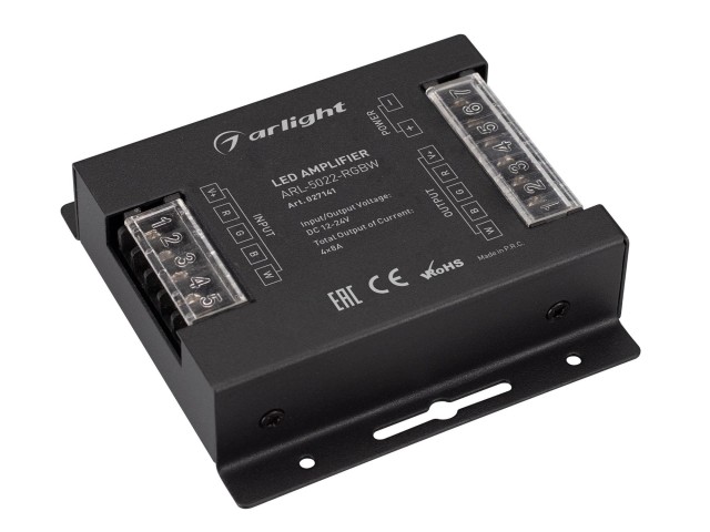 Усилитель ARL-5022-RGBW (12-24V, 4x8A, 384-768W) (Arlight, IP20 Металл, 3 года) фото:2
