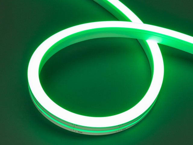 Лента герметичная MOONLIGHT-SIDE-A140-12x17mm 24V Green (8 W/m, IP67, 5m, wire x2) (Arlight, Вывод боковой, 3 года) фото:1
