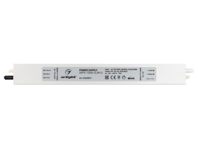 Блок питания ARPV-12060-SLIM-D (12V, 5A, 60W) (Arlight, IP67 Металл, 3 года) фото:4