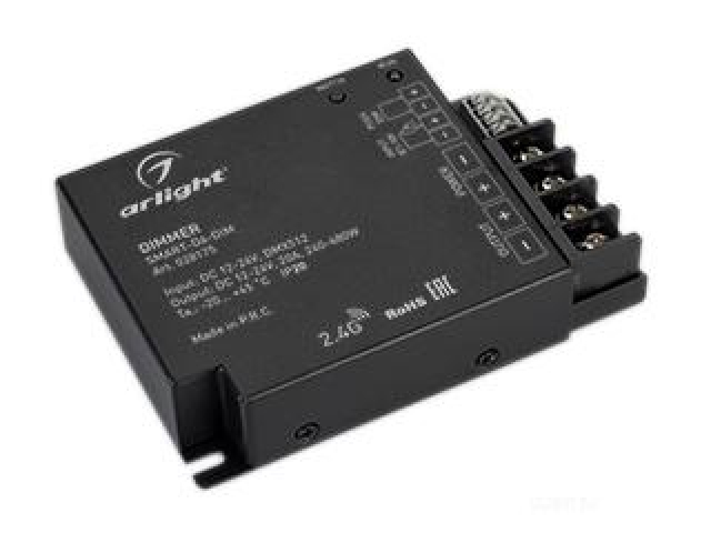 Диммер SMART-D6-DIM (12-24V, 1x20A, 2.4G) (Arlight, IP20 Металл, 5 лет) фото:5