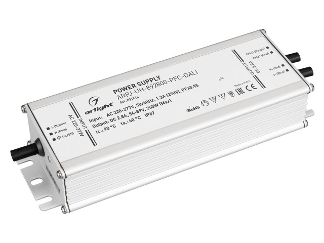 Блок питания ARPJ-UH-892800-PFC-DALI (250W, 2.8A) (Arlight, IP67 Металл, 7 лет) фото:5