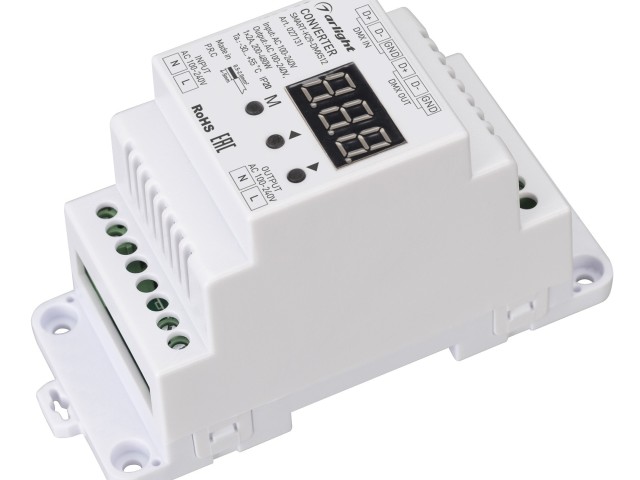 Конвертер SMART-K29-DMX512 (230V, 1x2A, TRIAC, DIN) (Arlight, IP20 Пластик, 5 лет) фото:1