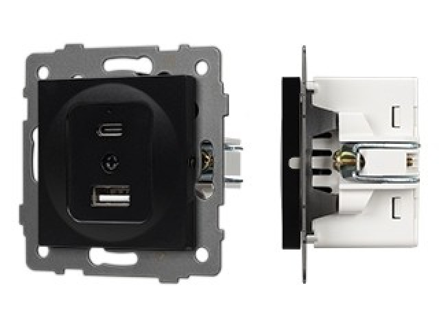Механизм USB розетки SCT-MUAC-PL-BK-V (5V, 3A, QC4) (Arlight, -) фото:3