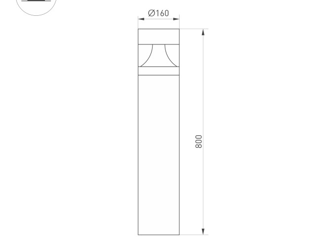 Светильник LGD-LANDMARK-BOLL-H800-20W Warm3500-MIX (GR, 300 deg, 230V) (Arlight, IP65 Металл, 5 лет) фото:1