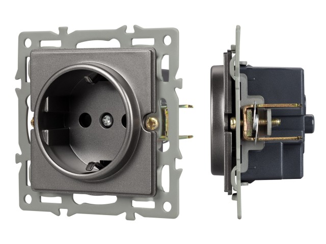 Механизм электрической розетки SCT-GP-MEU-PL-GR (250V, 16A) (Arlight, -) фото:1