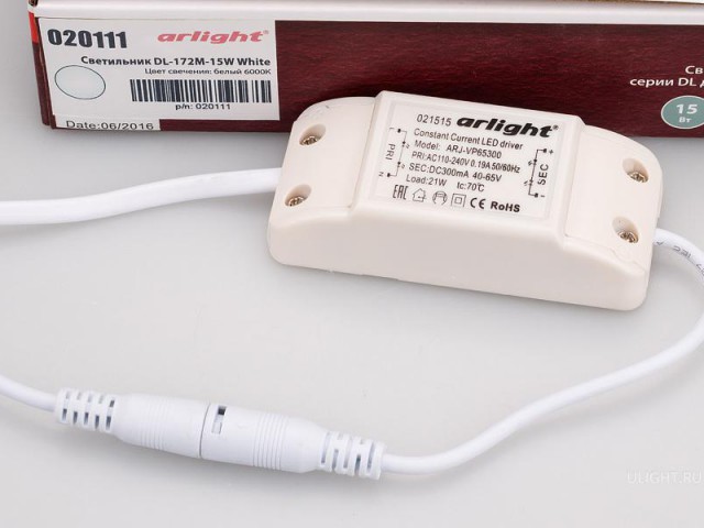 Светильник DL-172M-15W White (Arlight, IP40 Металл, 3 года) фото:2