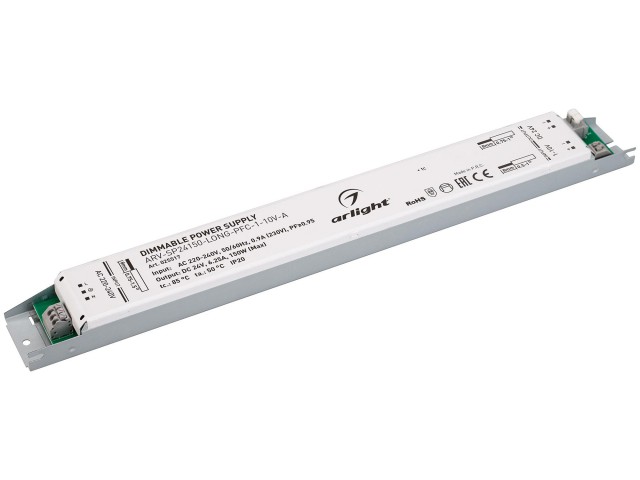 Блок питания ARV-SP24150-LONG-PFC-1-10V-A (24V, 6.25A, 150W) (Arlight, IP20 Металл, 5 лет) фото:2