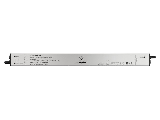 Блок питания ARPV-LG48160-LINEAR-PFC (48V, 3.34A, 160W) (Arlight, IP67 Металл, 5 лет) фото:3