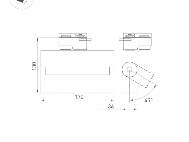 Светильник LGD-LOFT-TRACK-2TR-S170-10W Warm3000 (BK, 24 deg, 230V) (Arlight, IP20 Металл, 3 года) фото:16