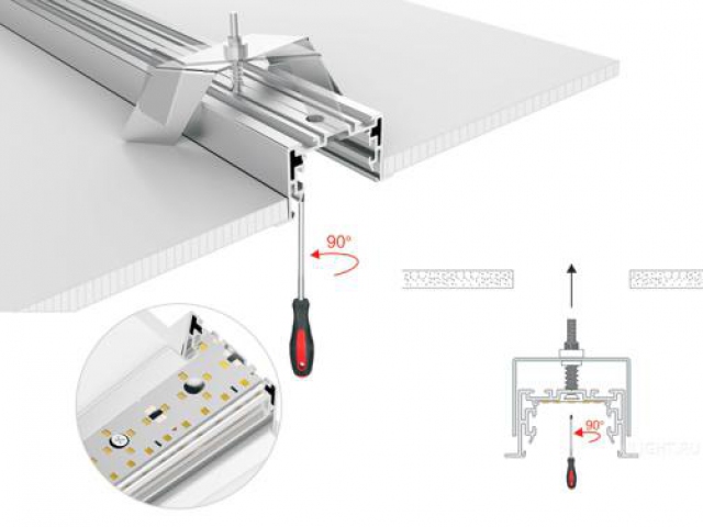 Профиль с экраном S2-LINIA94-F-2500 ANOD+OPAL (Arlight, Алюминий) фото:8