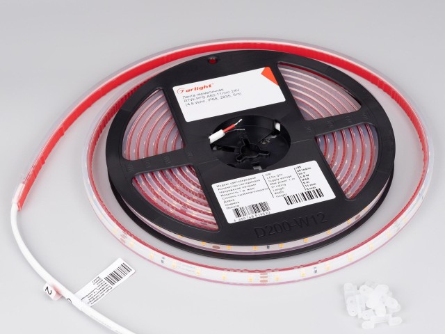 Лента герметичная RTW-PFS-A60-11mm 24V White6000 (4.8 W/m, IP68, 2835, 5m) (Arlight, 4.8 Вт/м, IP68) фото:1