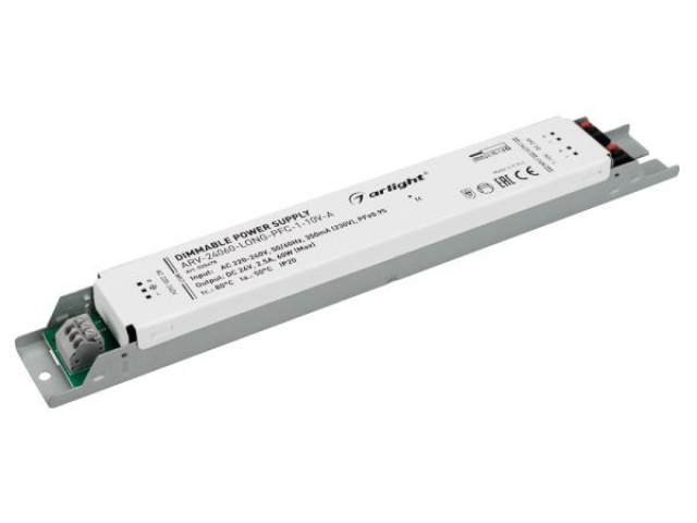 Блок питания ARV-24060-LONG-PFC-1-10V-A (24V, 2.5A, 60W) (Arlight, IP20 Металл, 5 лет) фото:4