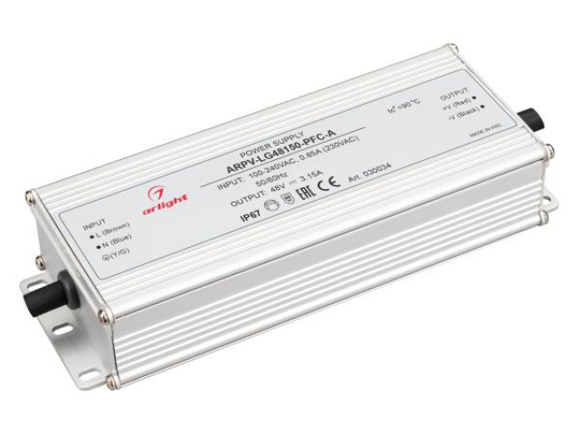 Блок питания ARPV-LG48150-PFC-A (48V, 3.15A, 150W) (Arlight, IP67 Металл, 5 лет) фото:4
