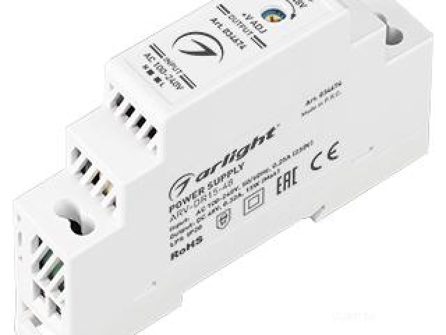 Блок питания ARV-DR15-48 (48V, 0.32A, 15W) (Arlight, IP20 DIN-рейка) фото:1