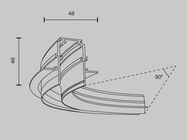 Комплектующие для систем освещения с токоведущими элементами Technical TRA044-angle.12B фото:1