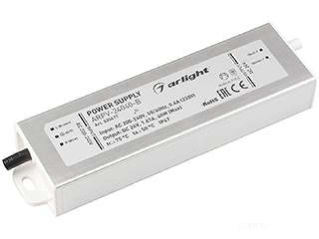 Блок питания ARPV-24040-B (24V, 1.7A, 40W) (Arlight, IP67 Металл, 3 года) фото:2