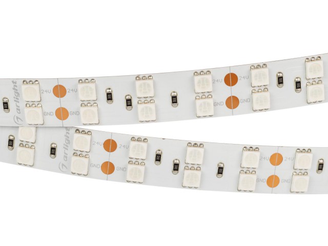 Лента RT 2-5000 24V Yellow 2x2 (5060, 600 LED, LUX) (Arlight, 28.8 Вт/м, IP20) фото:9