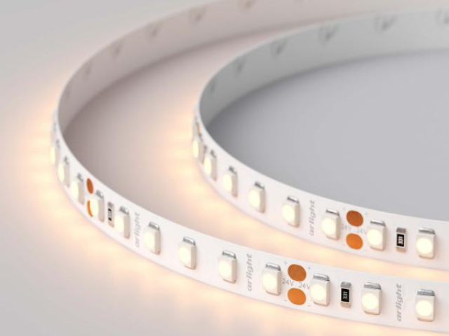 Лента RT 2-5000 24V Warm2400 2x (3528, 600 LED, LUX) (Arlight, 9.6 Вт/м, IP20) фото:2