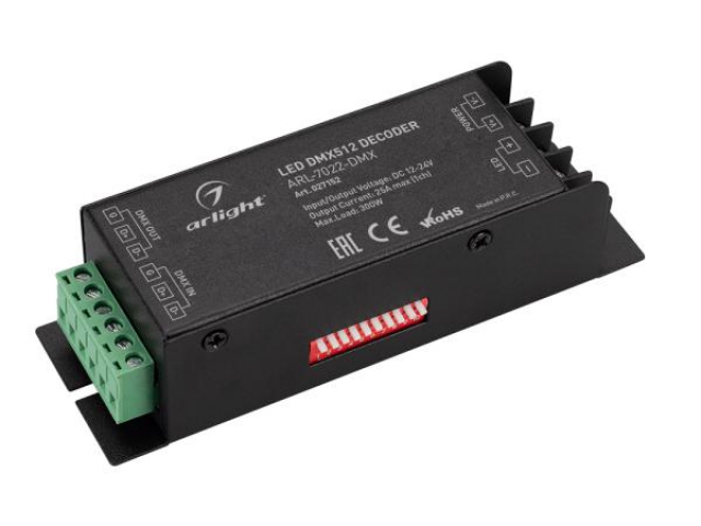 Декодер ARL-7022-DMX (12-24V, 1x25A, DMX512) (Arlight, IP20 Металл, 3 года) фото:3