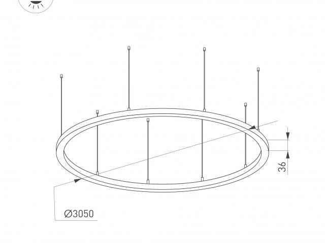 Светильник SP-LINE-HANG-ARC-O3535-D3000-250W Day4000 (WHITE, 230V) (Arlight, Металл) фото:2
